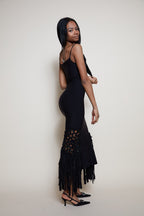 Class Cavalli black fringes dress