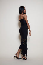 Class Cavalli black fringes dress