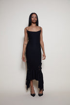 Class Cavalli black fringes dress