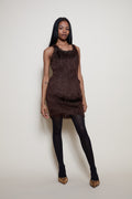 Fendi brown dress faux "fur"