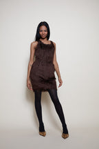 Fendi brown dress faux "fur"