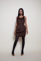 Fendi brown dress faux "fur"