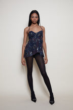 Haute bustier silk sequin