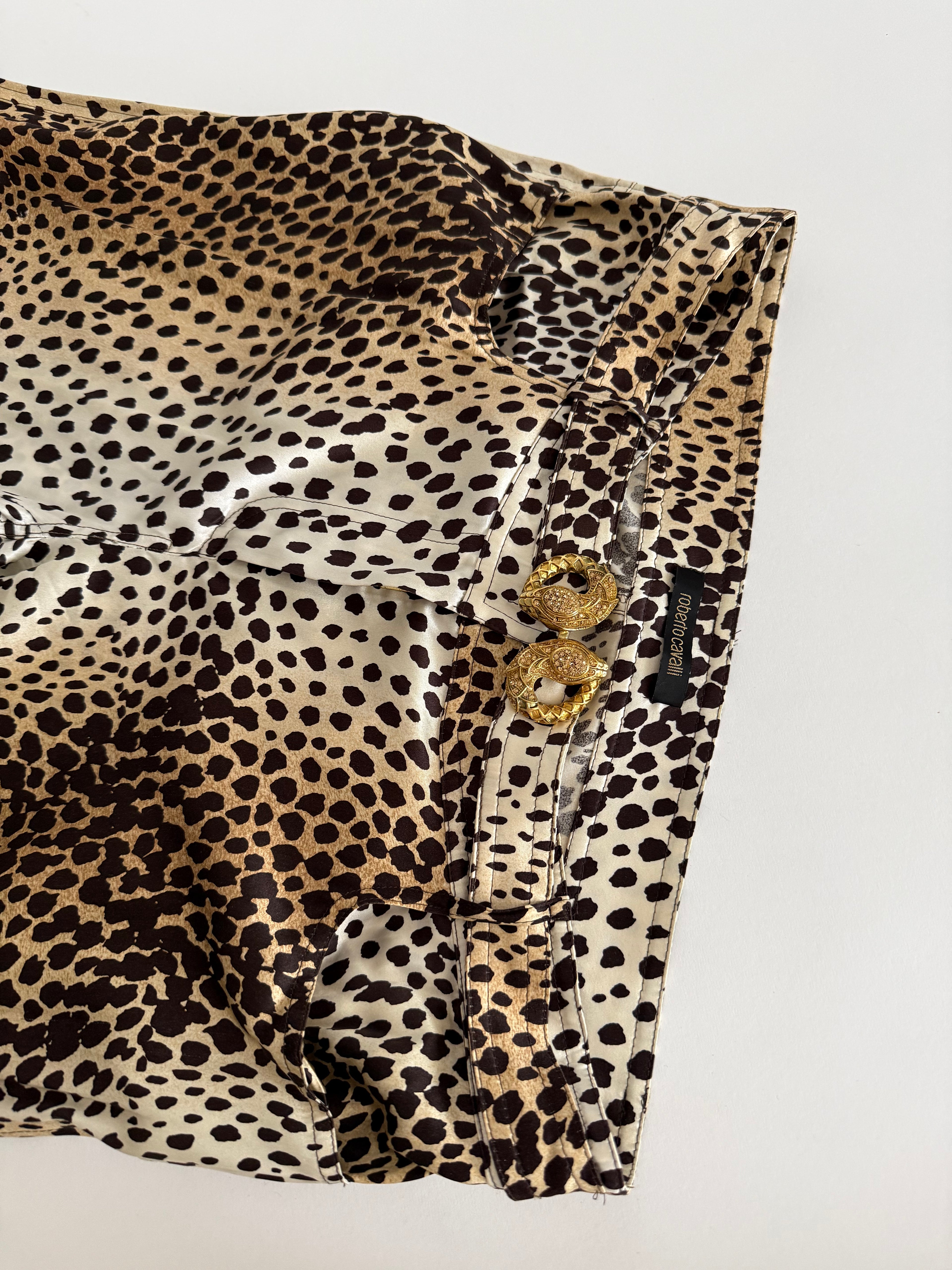 Roberto Cavalli SS 2005 silk leopard pants vintage stretchy