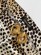 Roberto Cavalli SS 2005 silk leopard pants vintage stretchy