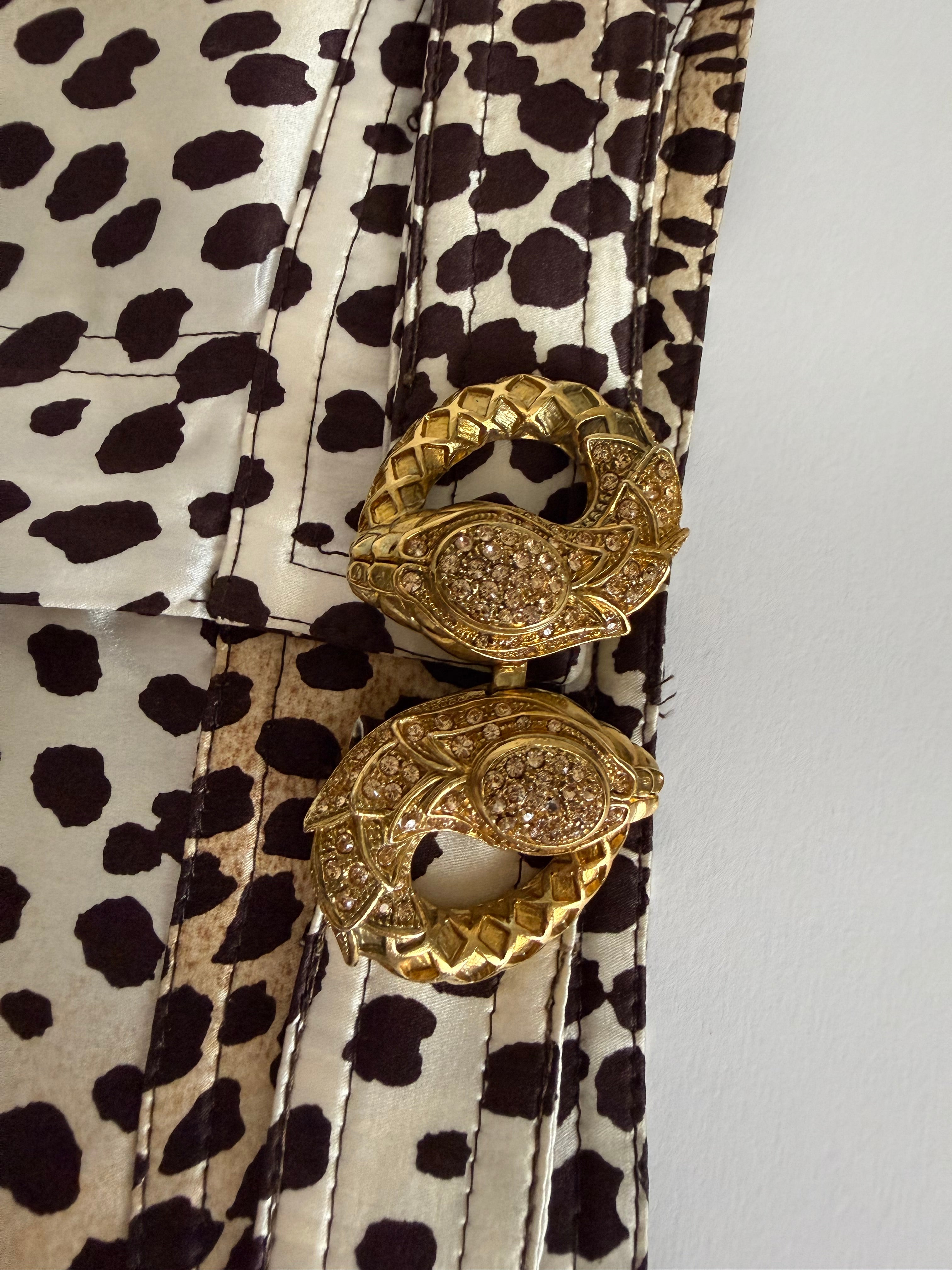 Roberto Cavalli SS 2005 silk leopard pants vintage stretchy