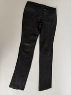 Roberto Cavalli SS 2003 black leather pants 