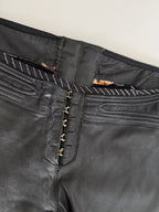 Roberto Cavalli SS 2003 black leather pants 