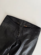 Roberto Cavalli SS 2003 black leather pants 