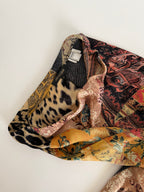 Roberto Cavalli Fw 2002 Runway patchwork pattern silk skirt