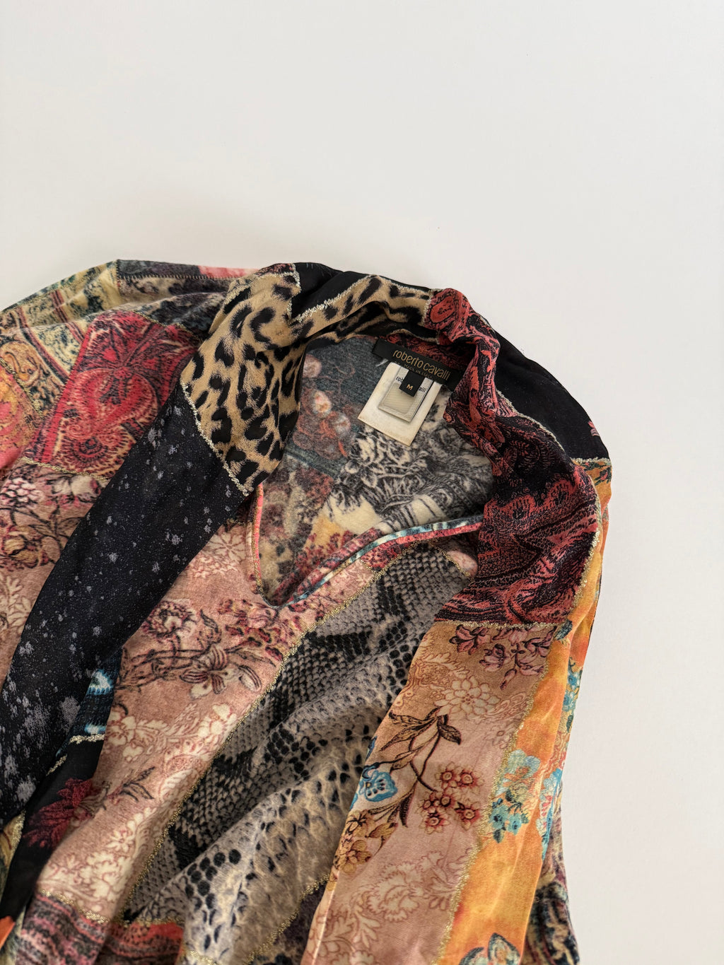 Roberto Cavalli FW 2002 patchwork blouse baroque vintage