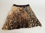 Roberto Cavalli FW2001 leopard silk skirt leather brown belt