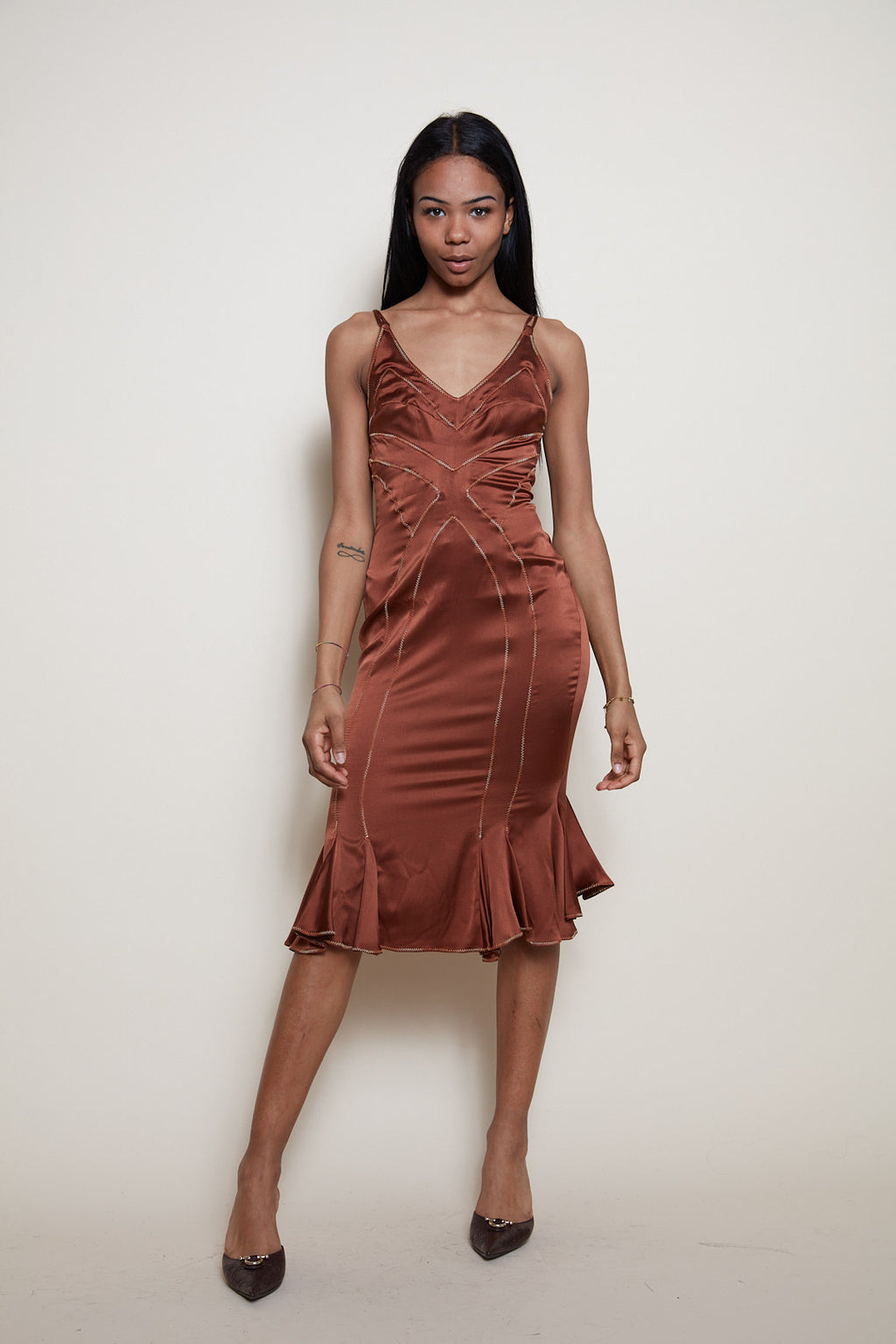 Just Cavalli chocolate silk dress