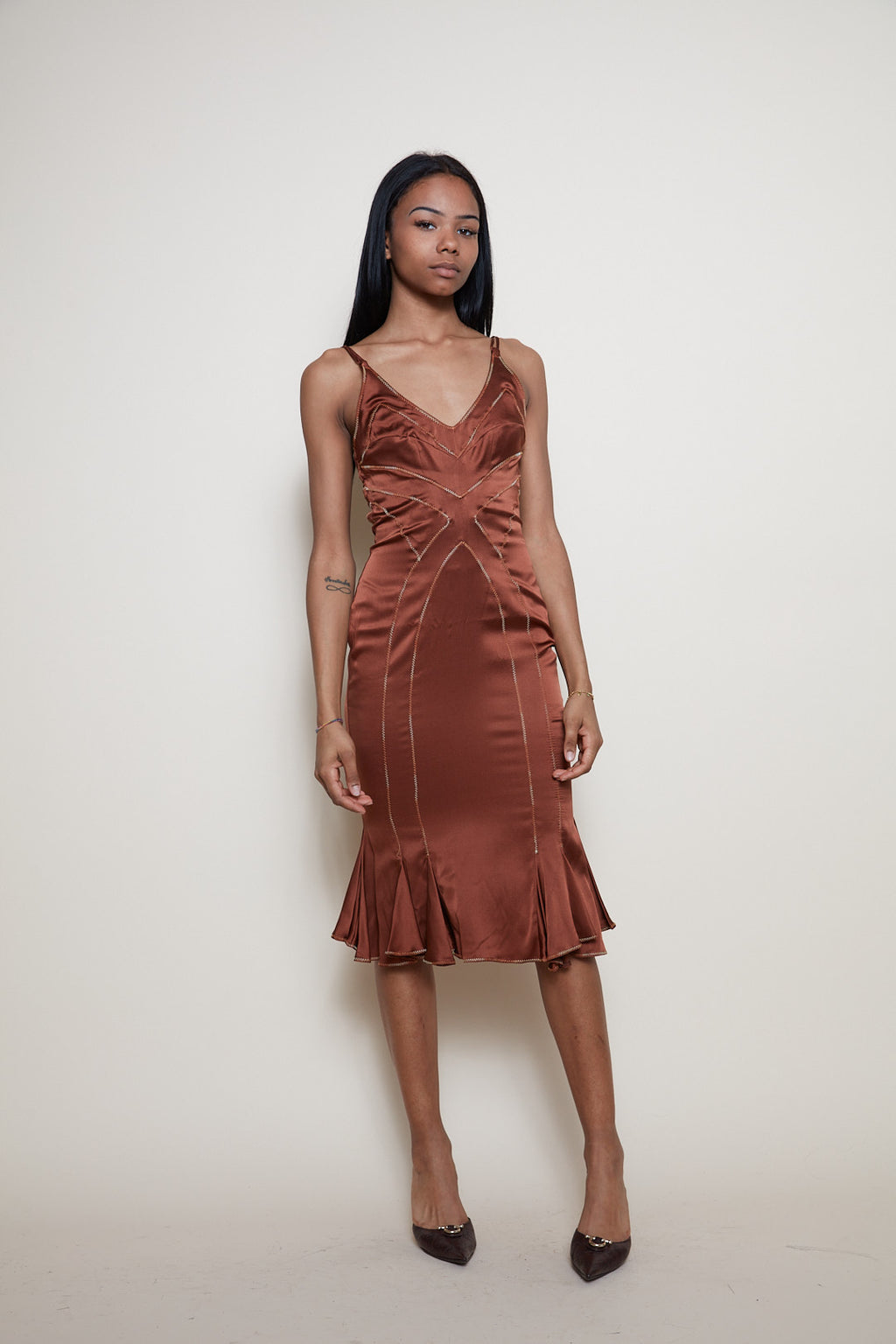 Just Cavalli chocolate silk dress