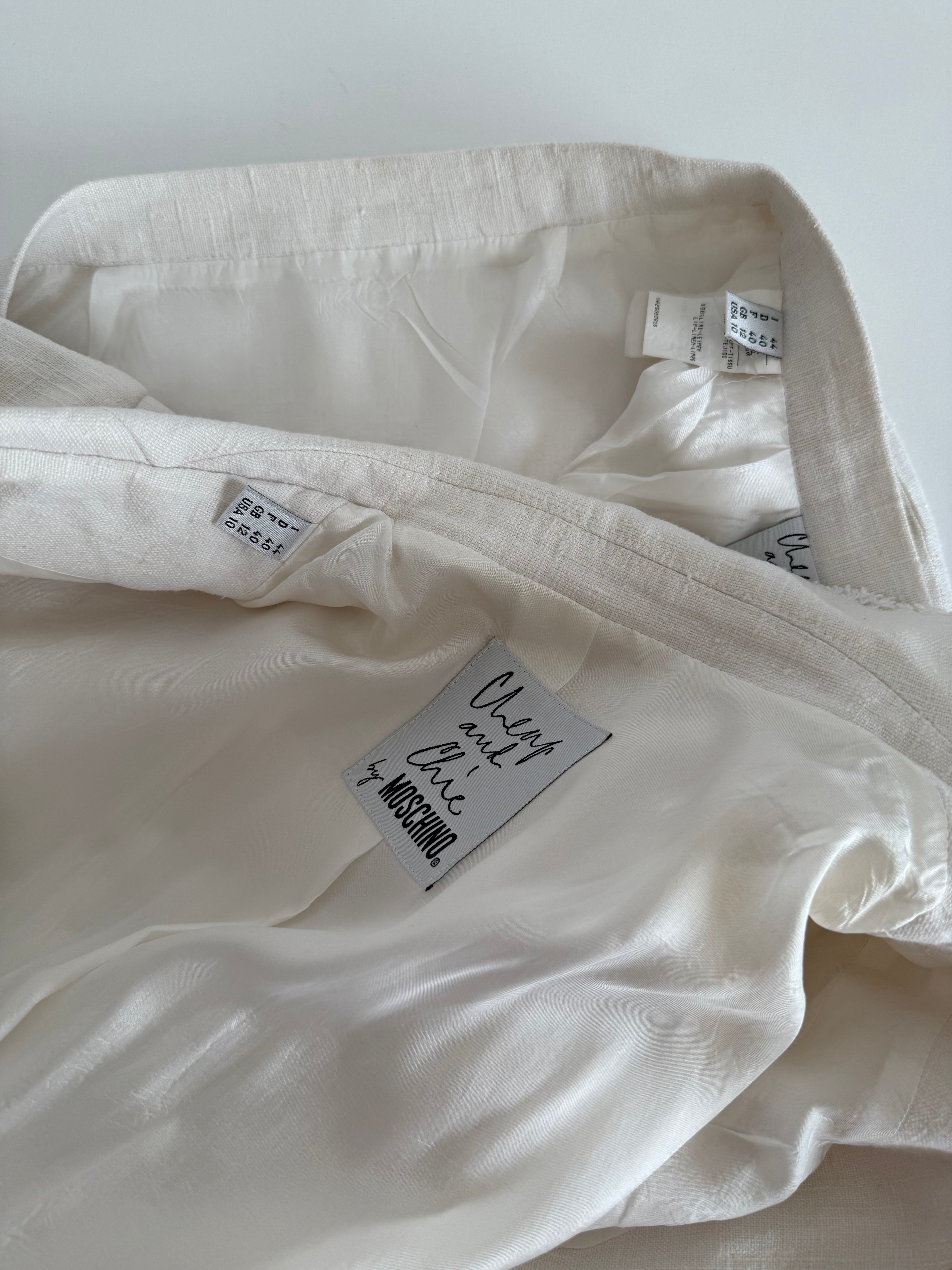 Moschino Cheap And Chic Moschino Cheap and Chic linen suit 90s snail buttons Suit Emilia Archive Vintage