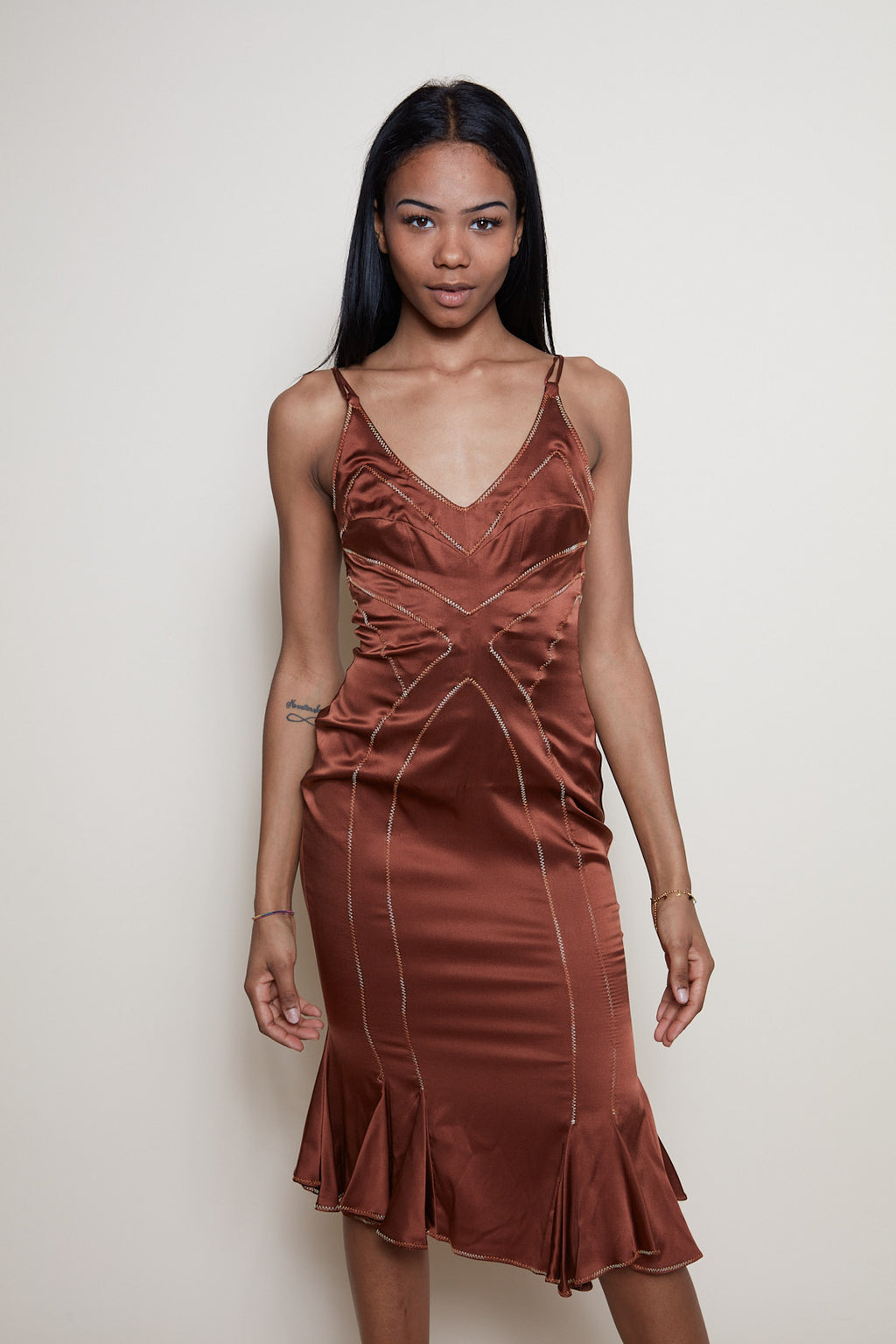 Just Cavalli chocolate silk dress