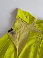 Versace SS 2004 neon mini dress bustier yellow Runway