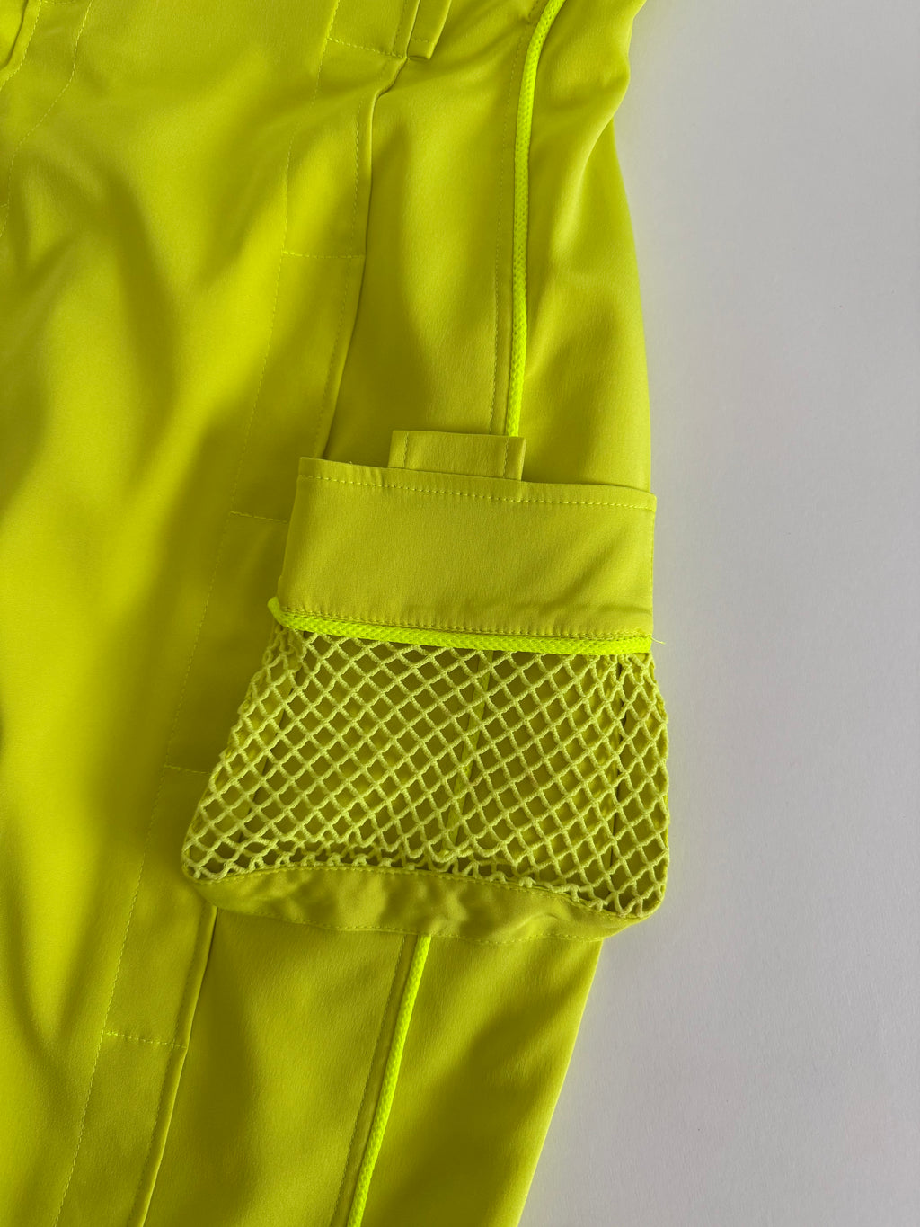 Versace SS 2004 neon mini dress bustier yellow Runway