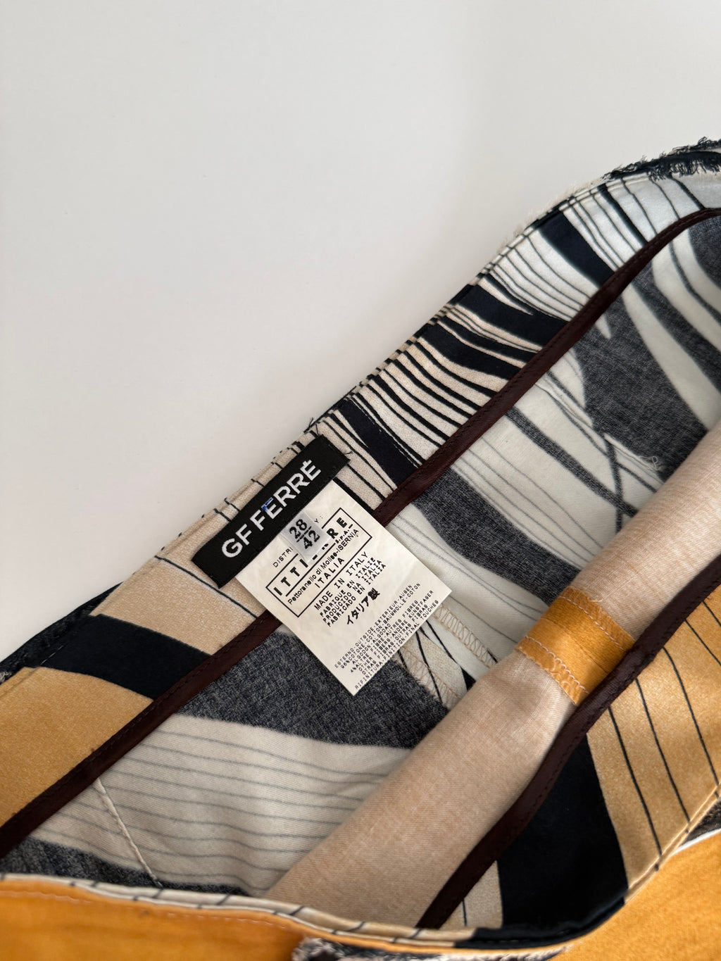 Gianfranco Ferré abstract print 90s pants