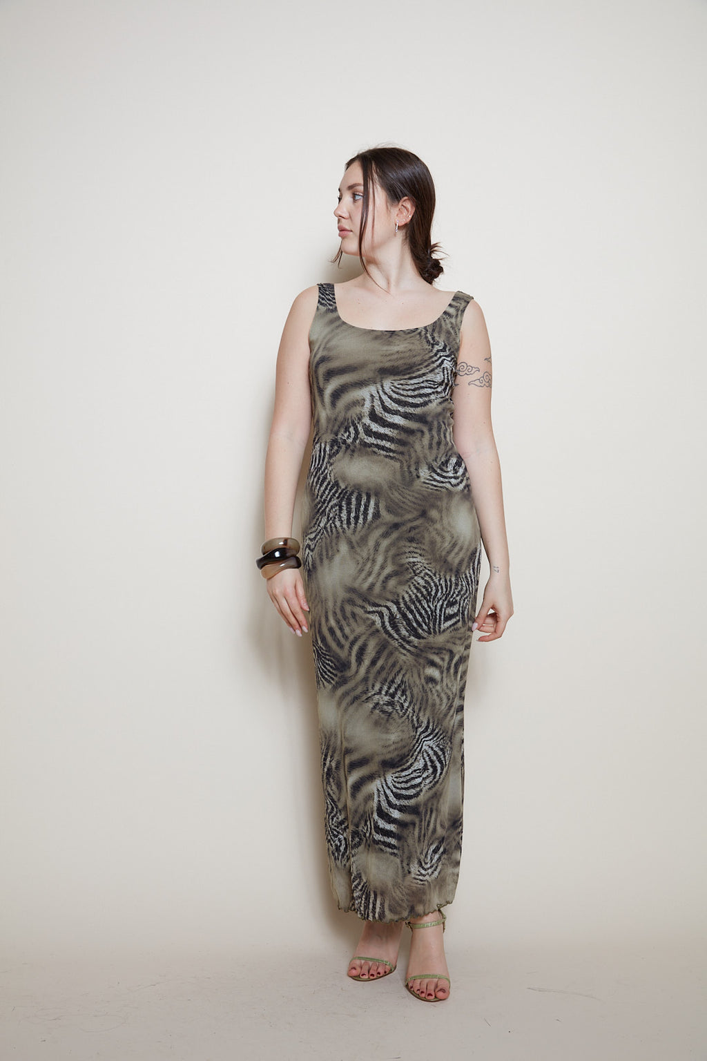 Class Cavalli zebra 90s maxi dress