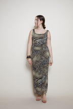 Class Cavalli zebra 90s maxi dress
