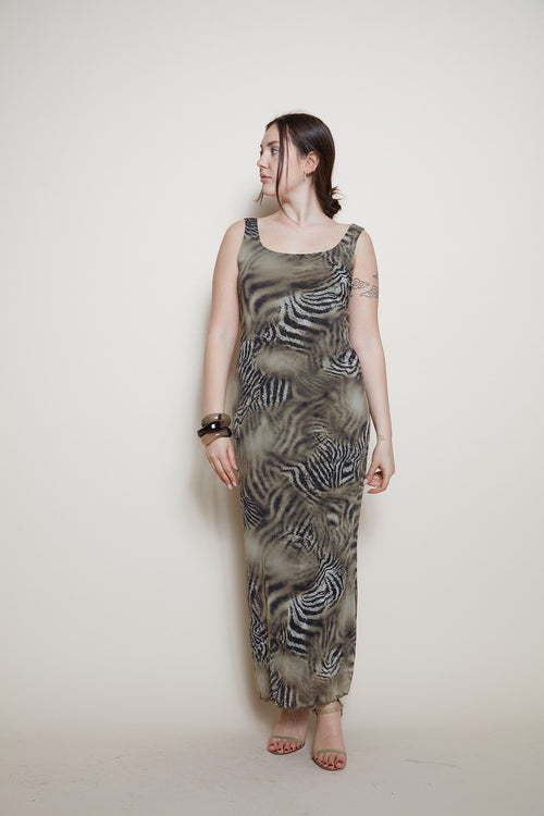 Class Cavalli zebra 90s maxi dress