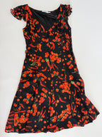 Moschino black silk dress cherry tomatoes & chili peppers