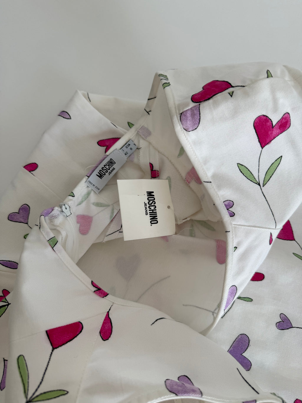 Moschino Jeans Moschino white dress floral heart vintage Dress Emilia Archive Vintage