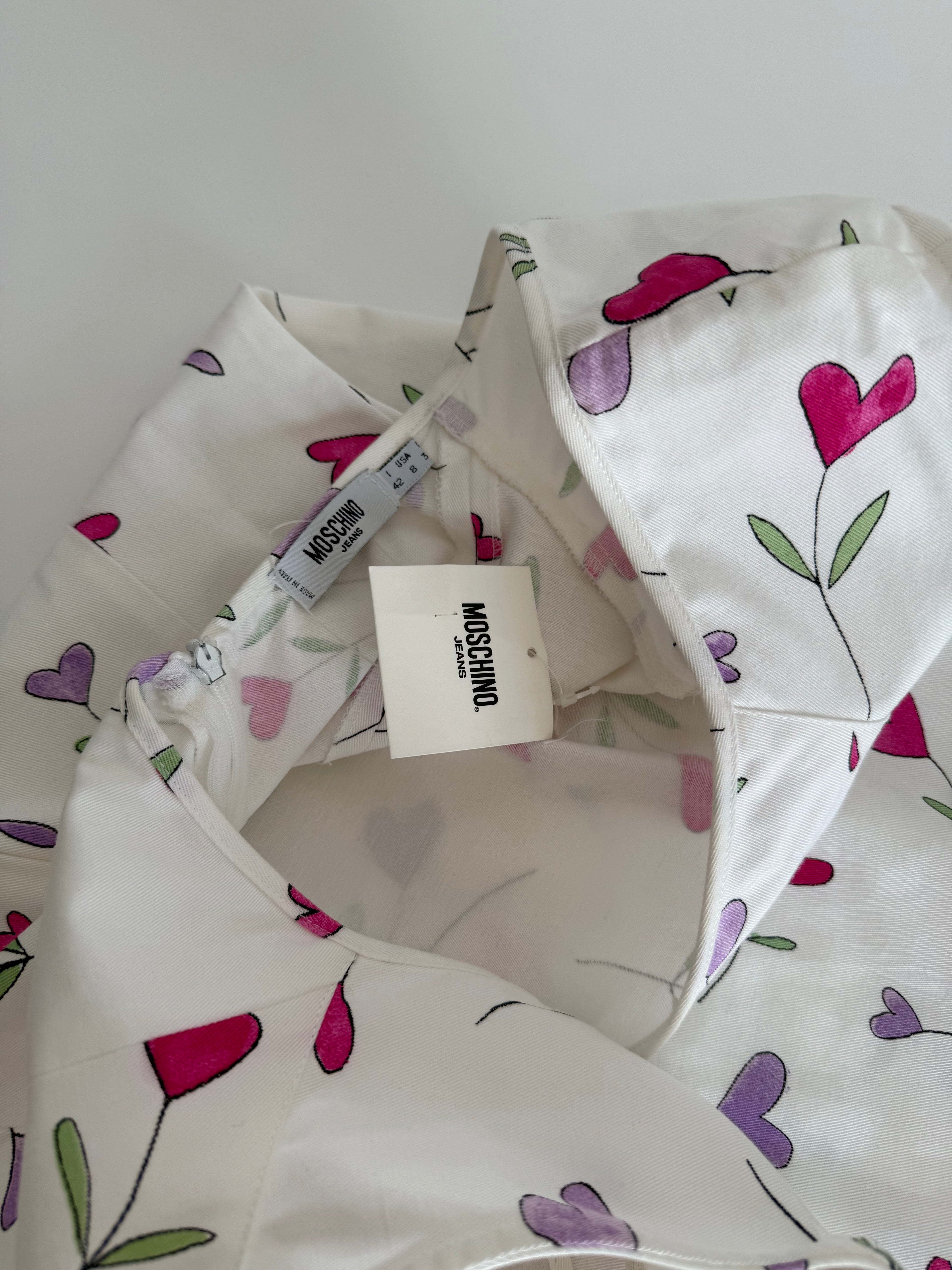 Moschino Jeans Moschino white dress floral heart vintage Dress Emilia Archive Vintage