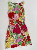 Moschino vintage summer cotton dress print fruits vegetables