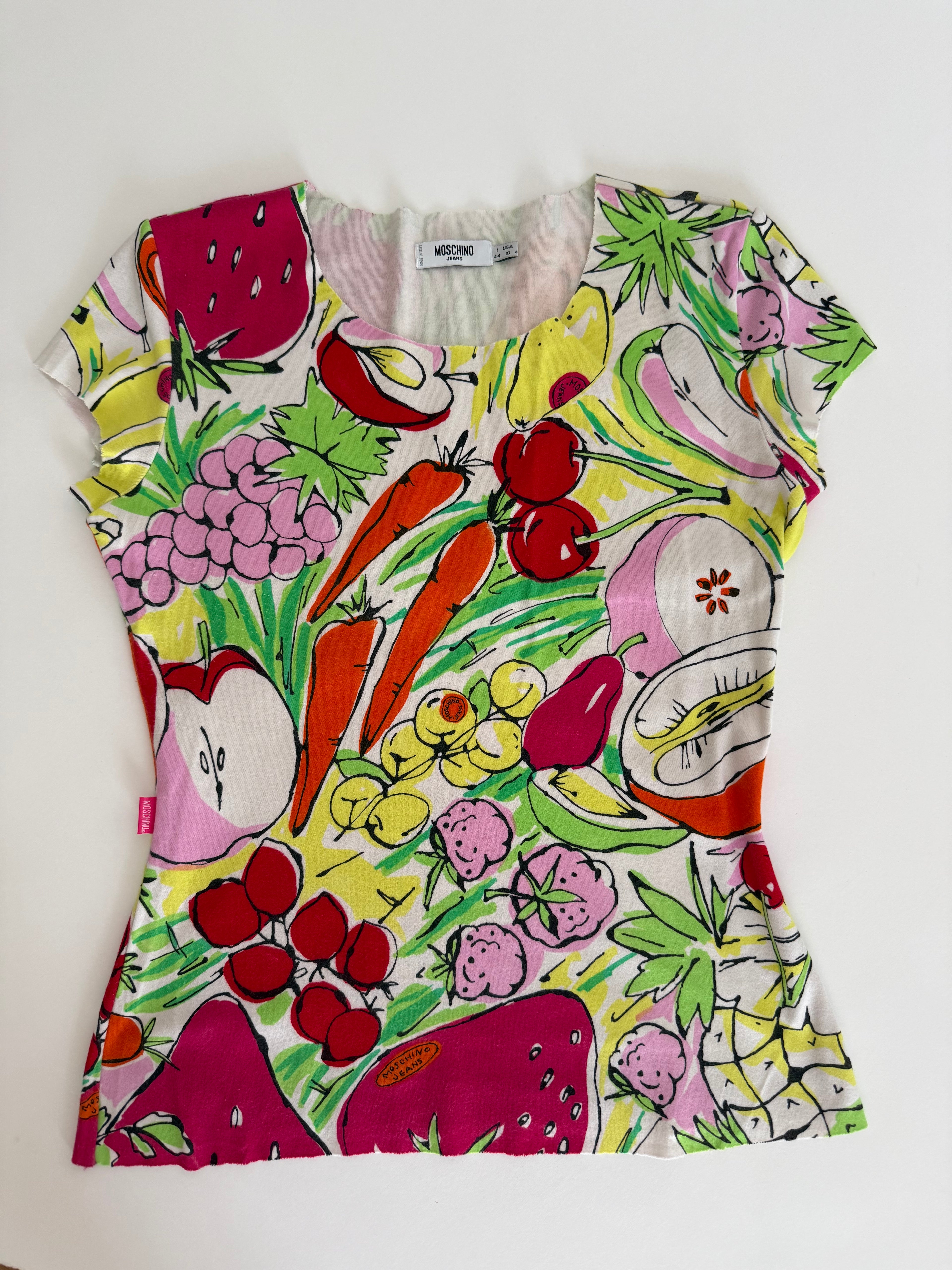 Moschino vintage t-shirt print veggie & fruits