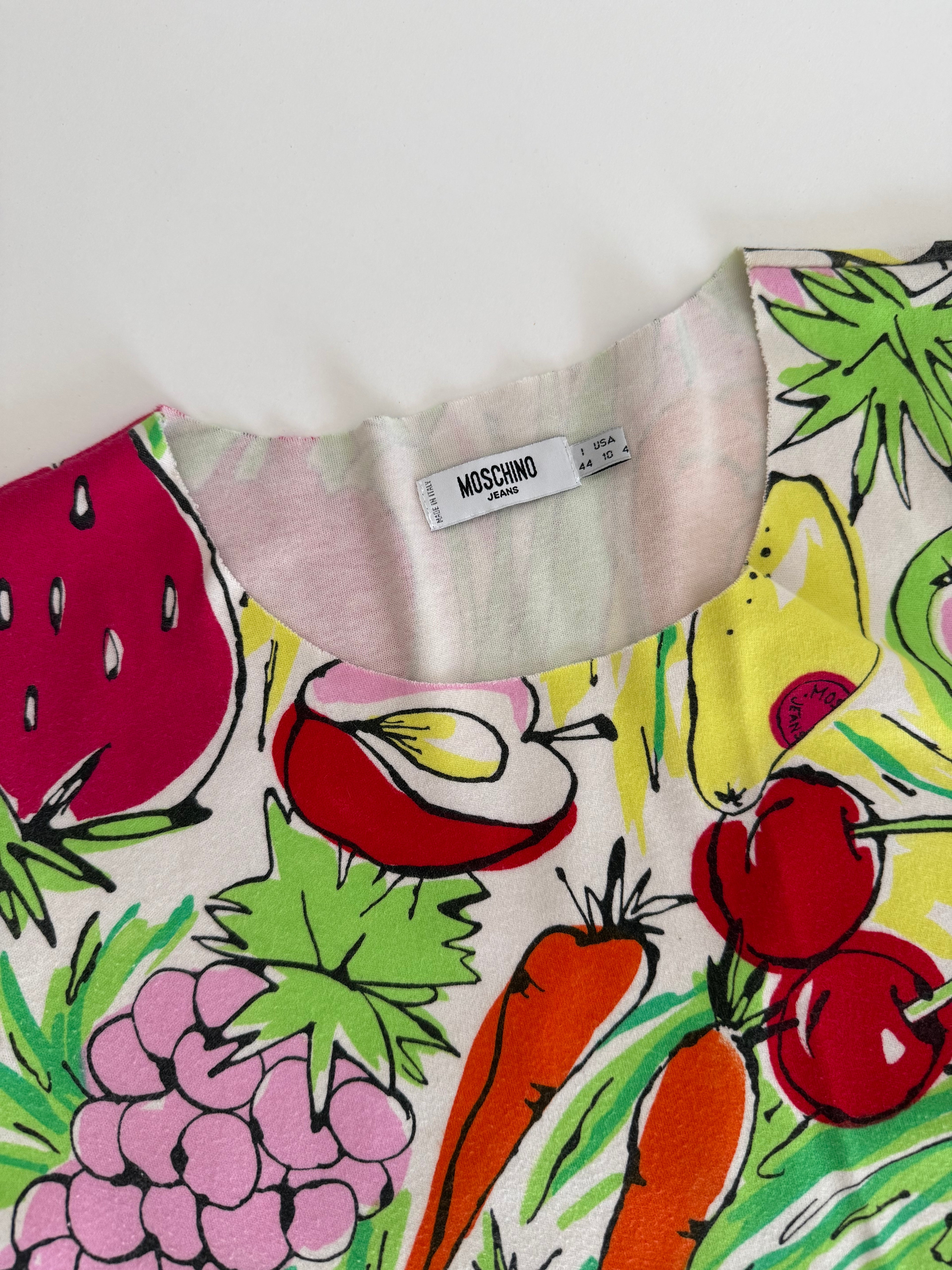Moschino vintage t-shirt print veggie & fruits