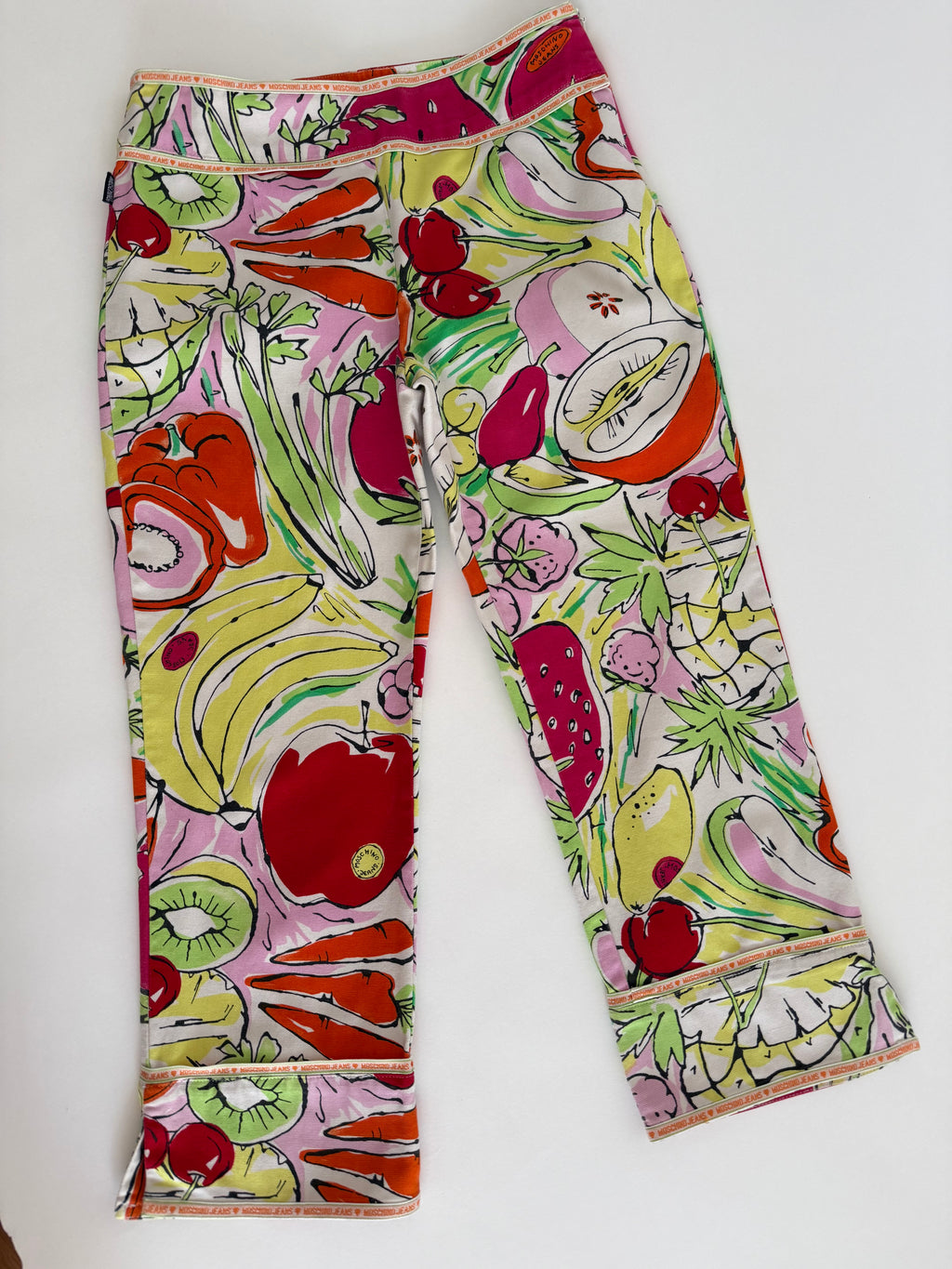 Moschino capri pants print veggie fruits vintage