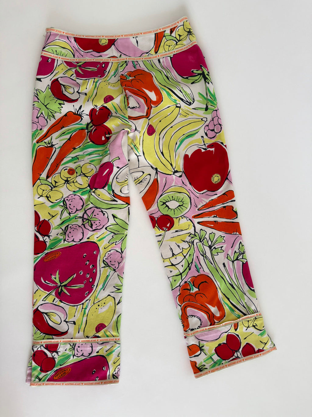 Moschino capri pants print veggie fruits vintage