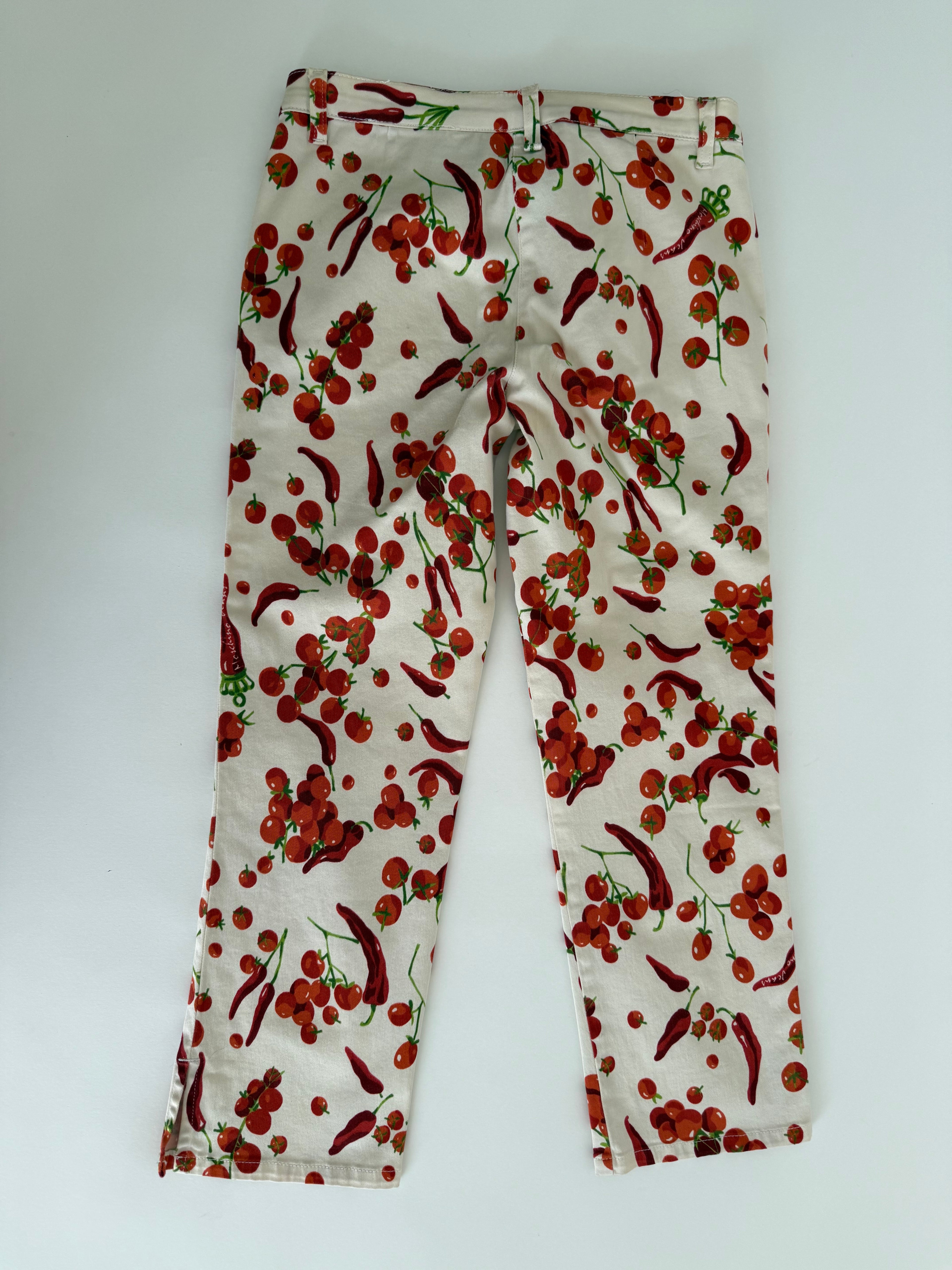 Moschino cherry tomatoes chili print white Pants