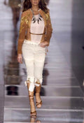 Roberto Cavalli SS 2004 Runway capri beige pants