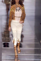 Roberto Cavalli SS 2004 Runway capri beige pants