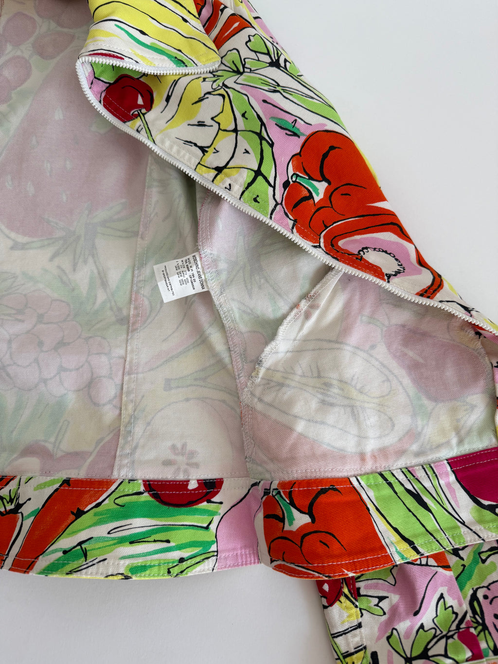Moschino zipper jacket with fruits veggie print vintage