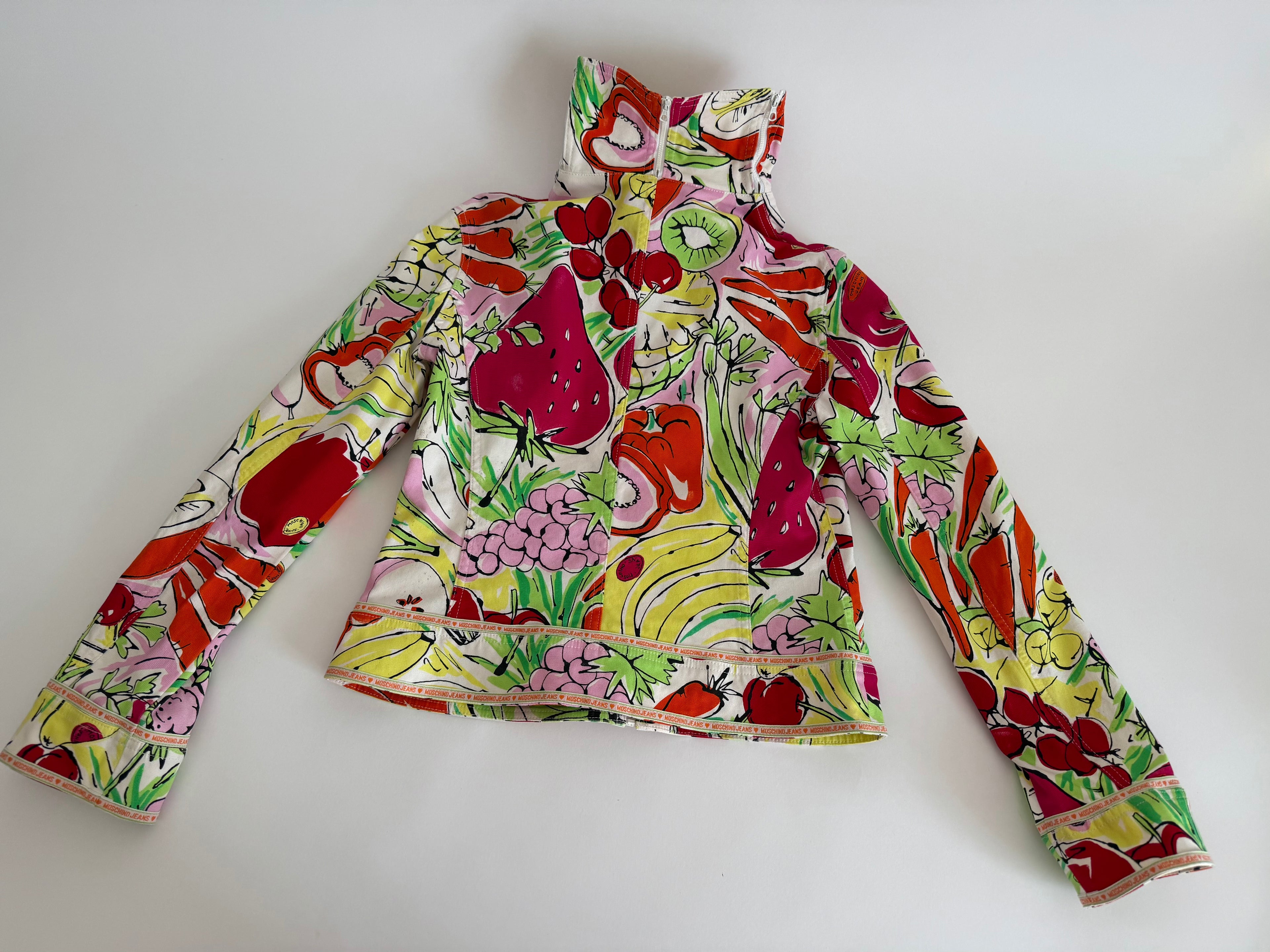 Moschino zipper jacket with fruits veggie print vintage