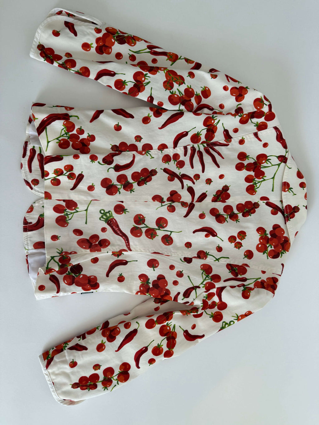 Moschino white cherry tomatoes chillies jacket