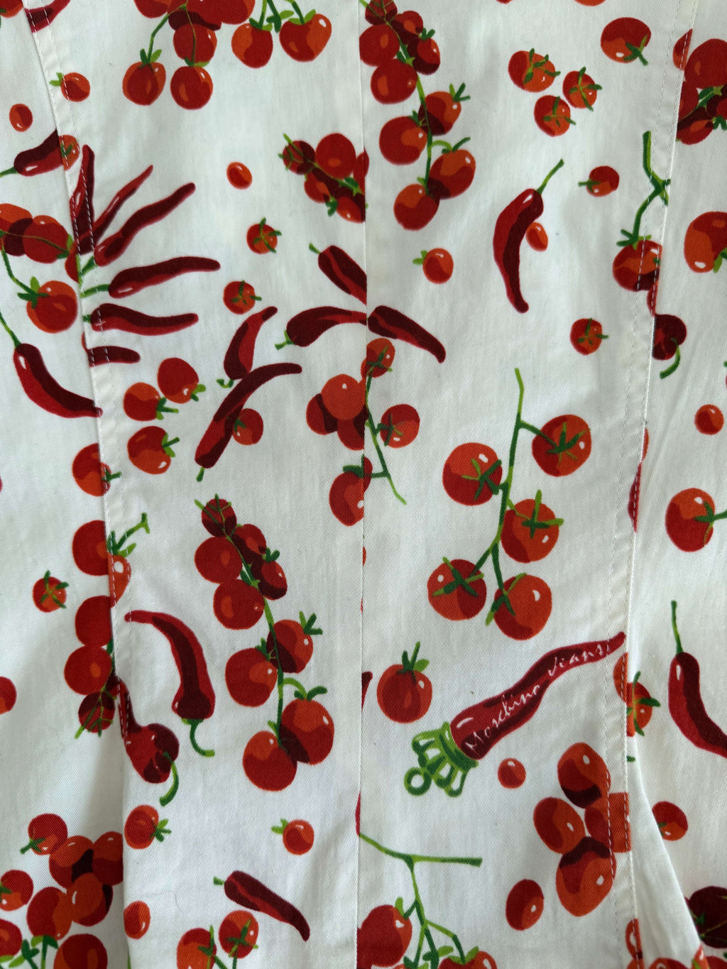 Moschino white cherry tomatoes chillies jacket