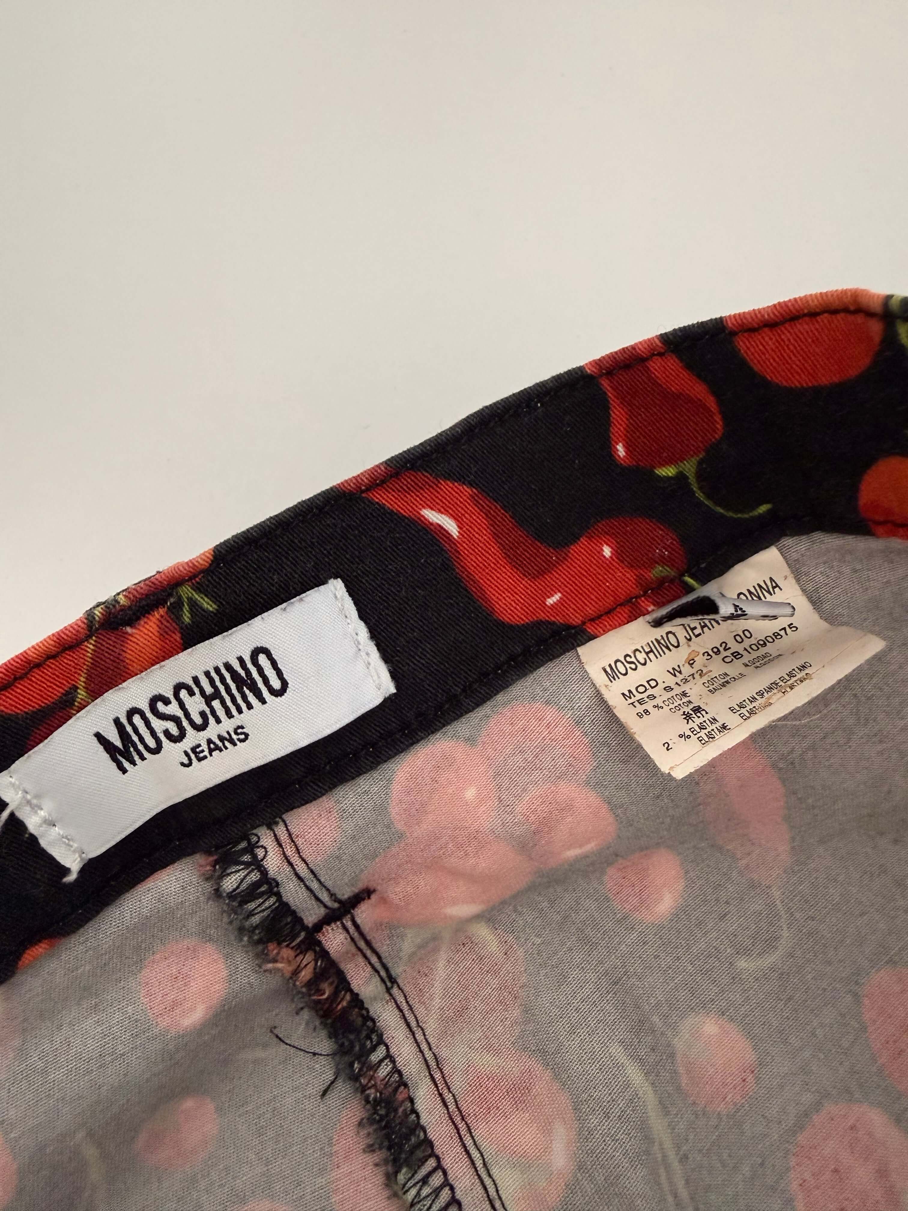 Moschino cherry tomatoes chili print black Pants