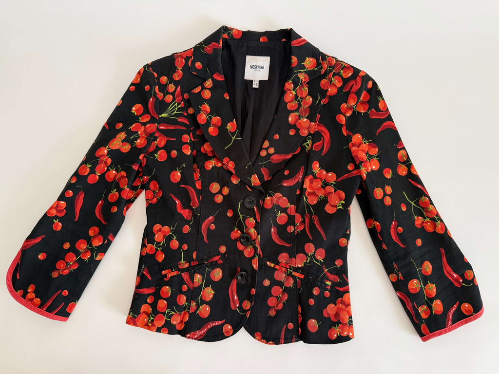 Moschino black cherry tomatoes chillies jacket