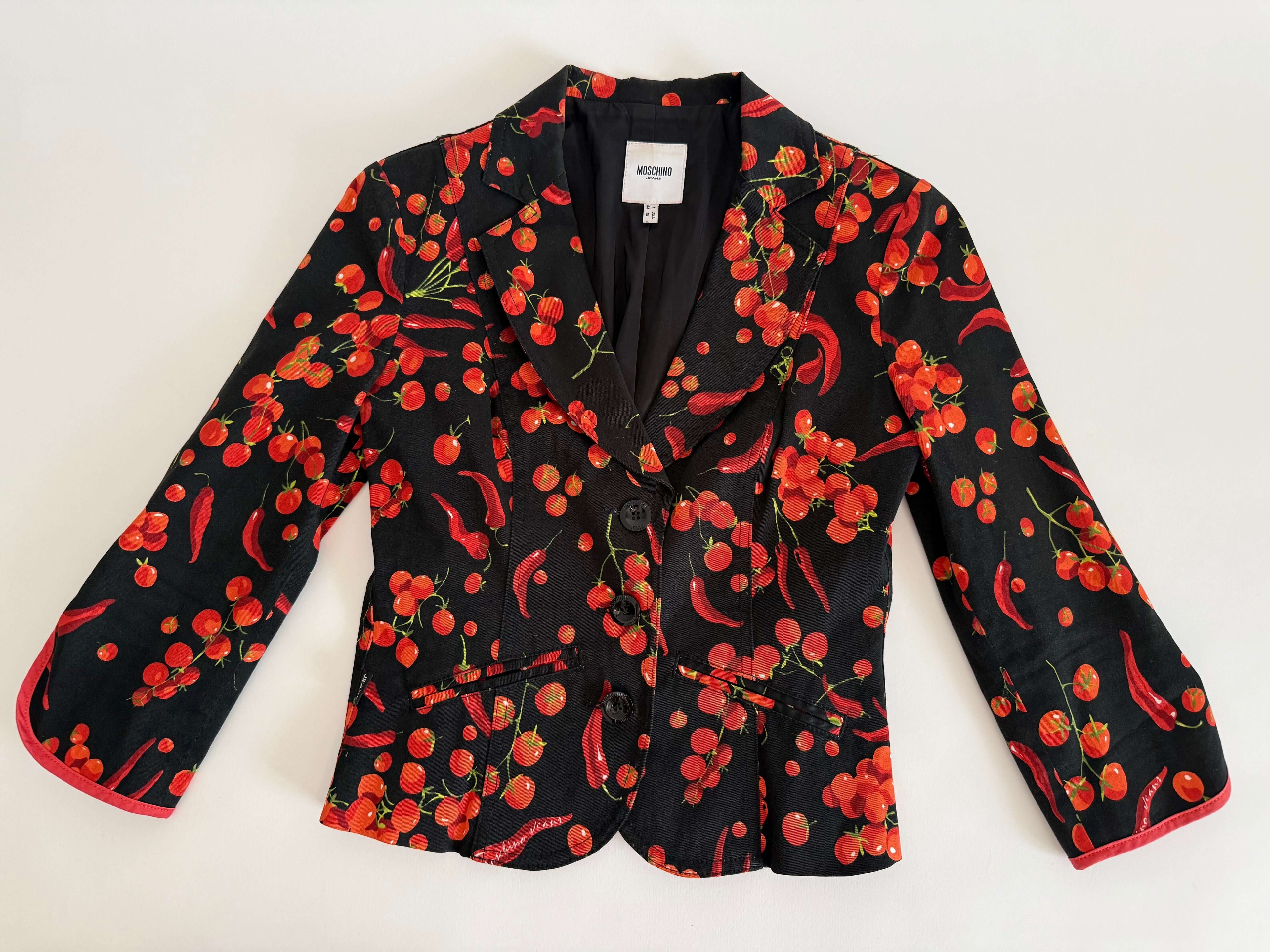 Moschino black cherry tomatoes chillies jacket