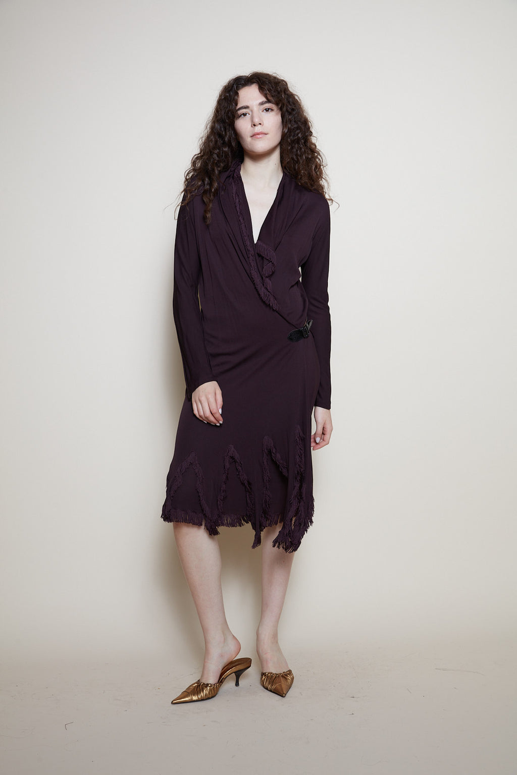 Jean Paul Gaultier purple fringe dress