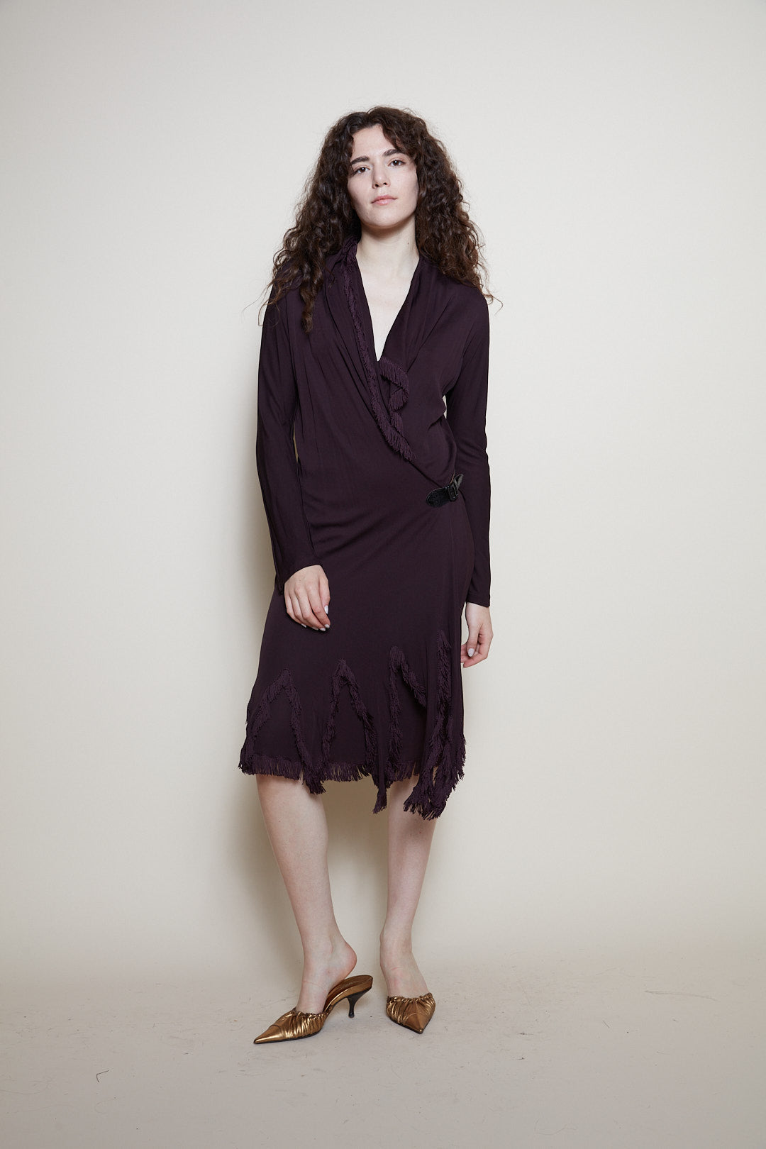 Jean Paul Gaultier purple fringe dress