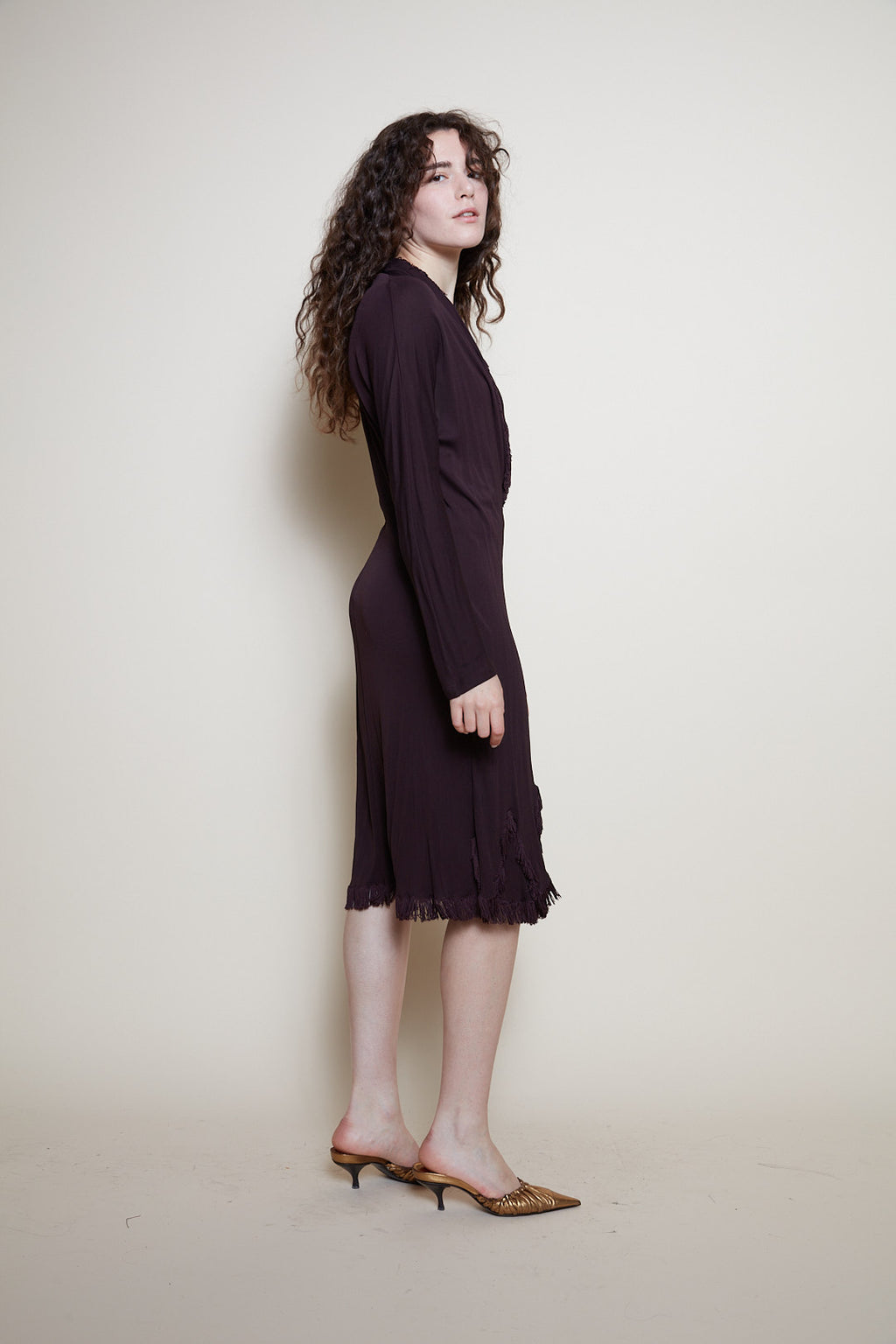 Jean Paul Gaultier purple fringe dress