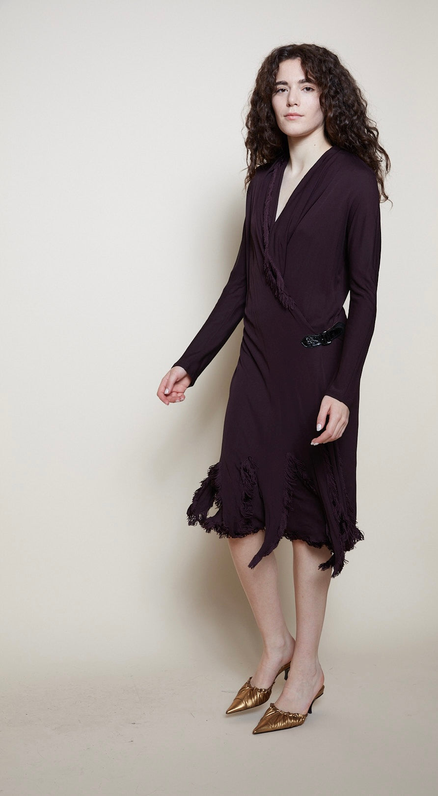 Jean Paul Gaultier purple fringe dress