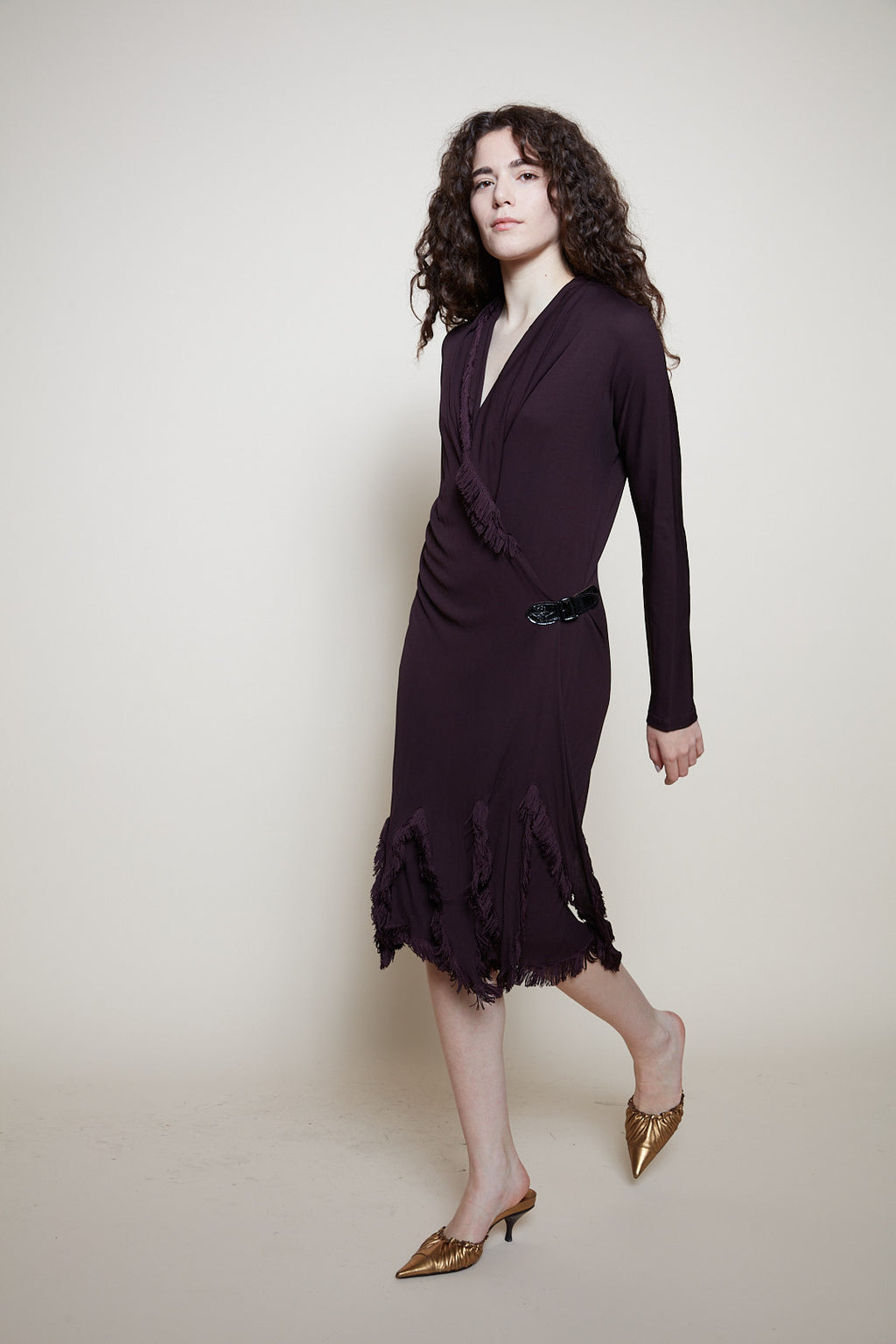 Jean Paul Gaultier purple fringe dress