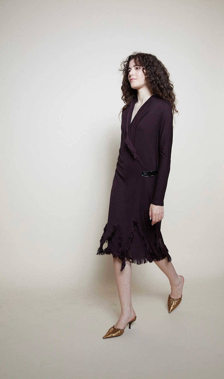 Jean Paul Gaultier purple fringe dress